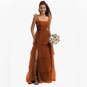 Tulle Tiered Bridesmaid Dress, Ball Gown- New